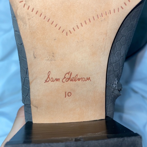 Sam Edelman Leather Grey Ankle Joey Boot - Picture 8 of 9